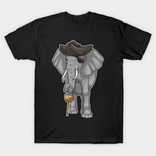 Elephant Pirate Wooden leg Eye patch T-Shirt